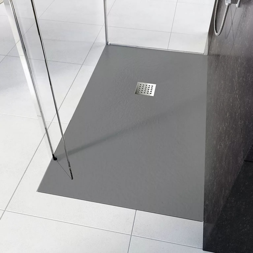 Lifestyle image of Tissino Giorgio2 Grey Slate 1000mm Stone Resin Square Shower Tray